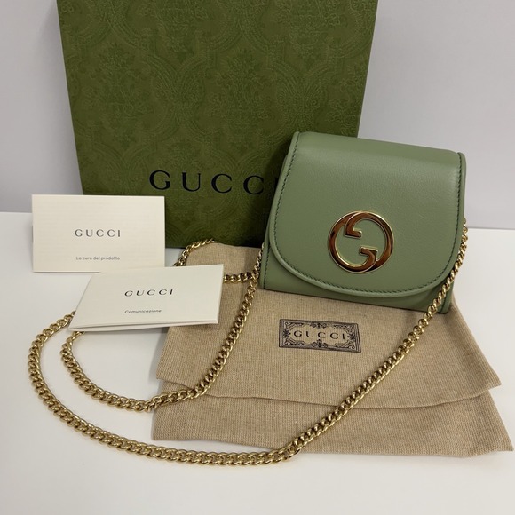 Gucci Handbags - Gucci Leather Medium Blondie Wallet Crossbody Bag Purse Salamander Green NWOT